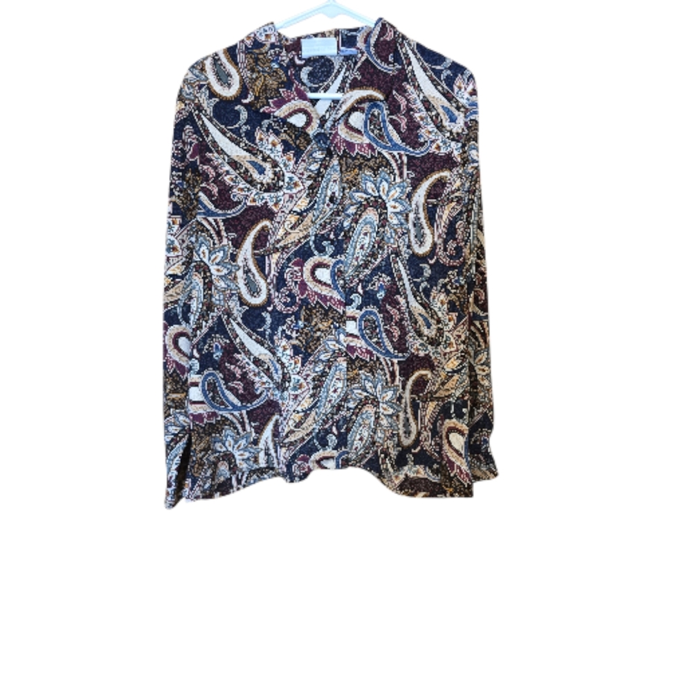 Alfred Dunner Paisley Long Sleeve Top 16P - Picture 1 of 3